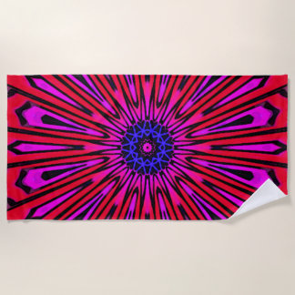 Botanical Floral Mandala  Beach Towel