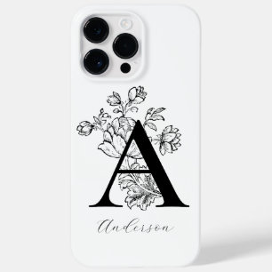 Botanical Floral Monogram Letter A Name Case-Mate iPhone 14 Pro Max Case