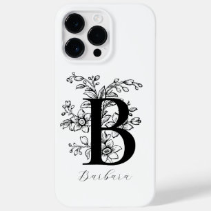 Botanical Floral Monogram Letter B Name    Case-Mate iPhone 14 Pro Max Case