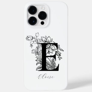 Botanical Floral Monogram Letter E Name Case-Mate iPhone 14 Pro Max Case