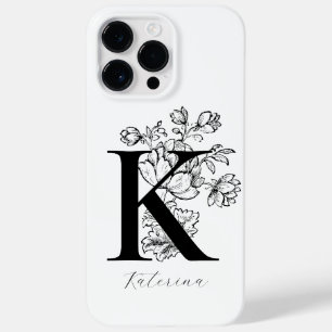 Botanical Floral Monogram Letter K Name       Case-Mate iPhone 14 Pro Max Case