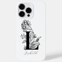 Botanical Floral Monogram Letter L Name