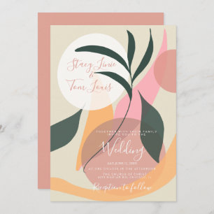Botanical Floral Organic Shapes Wedding Invitation