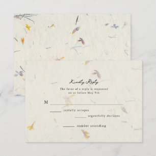 Botanical Floral Paper Modern Wedding RSVP Card