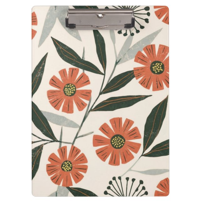 Botanical Floral Pattern  Clipboard (Front)