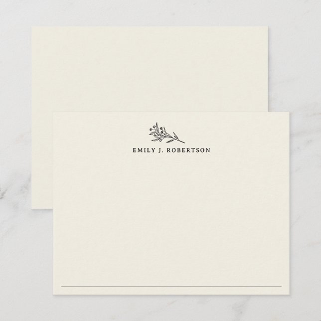 Botanical Floral Personalised Name Card (Front/Back)