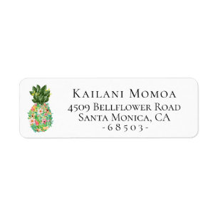 Botanical Floral Pineapple Return Address