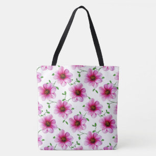 Botanical Floral Pink on any Colour Tote Bag