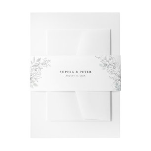 Botanical Floral Sketch Invitation Belly Band