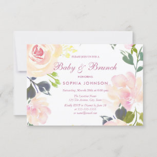 Botanical Floral Sweet Baby & Brunch Invite