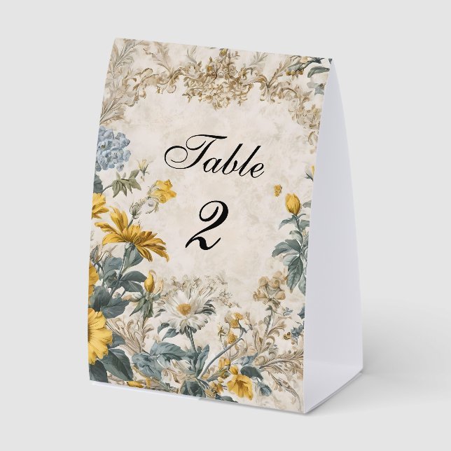 Botanical Floral Table Number (Front)