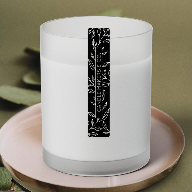 Botanical Floral Tamper Proof Thin Product Label (Minimalist black and white stylish product tamper-proof label)