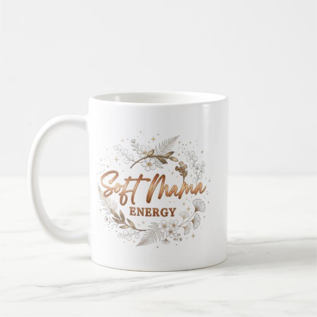 Botanical Floral Typography  Coffee Mug (Left)