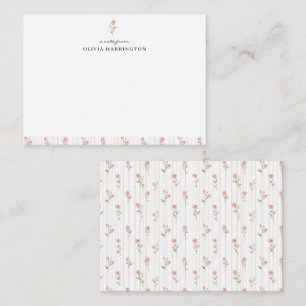 Botanical Floral Watercolor Blush Pink Wildflower Card
