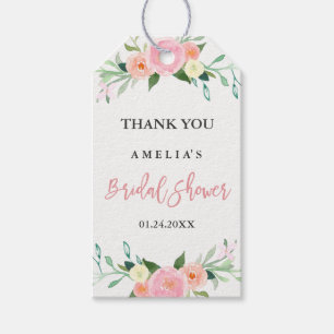 Botanical Floral Watercolor Bridal Shower Tags