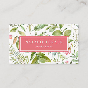 Botanical Floral Watercolor Business Card