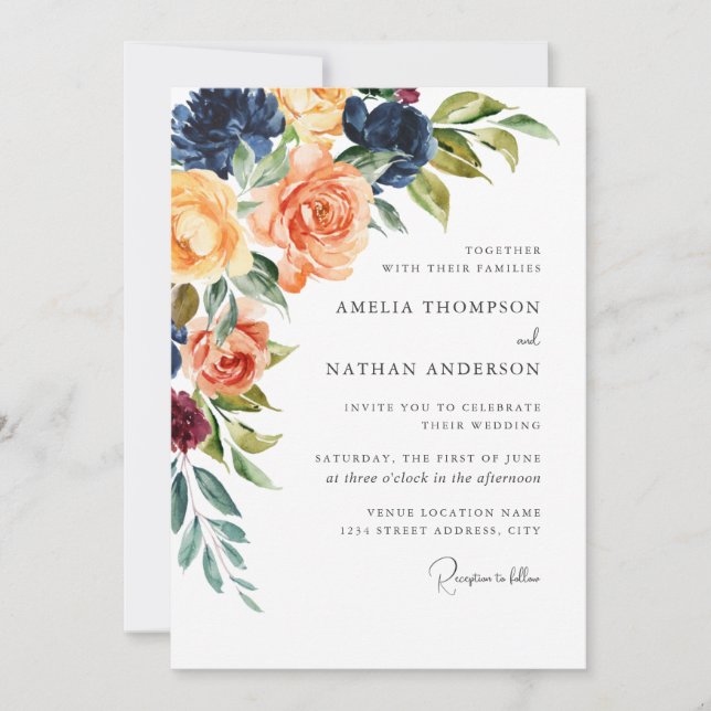 Botanical Floral Wedding Invitation (Front)