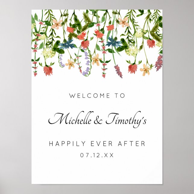 Botanical Floral Wedding Sign (Front)