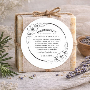 Botanical Floral Wreath Ingredients Product Label