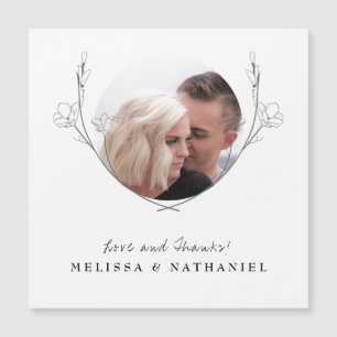 Botanical Floral Wreath Photo Thank You Wedding