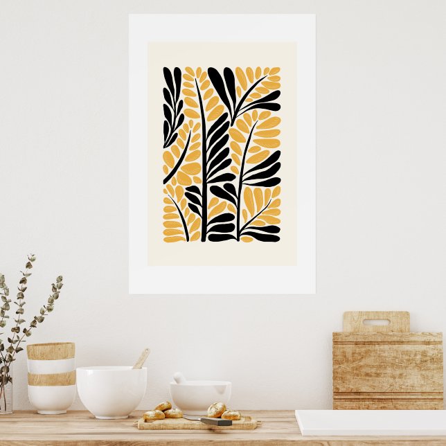 Botanical Flow: Modern Matisse-Inspired Floral Ab Poster (Kitchen)