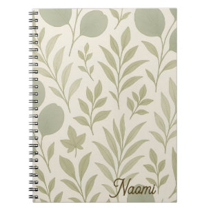 Botanical Flow Seamless Pattern Luxury Yoga Notebook
