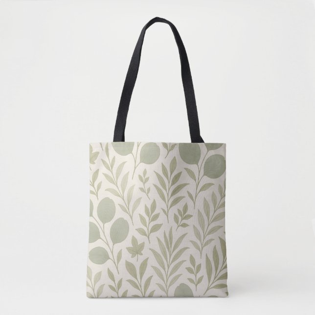 Botanical Flow Seamless Pattern Tote Bag (Front)