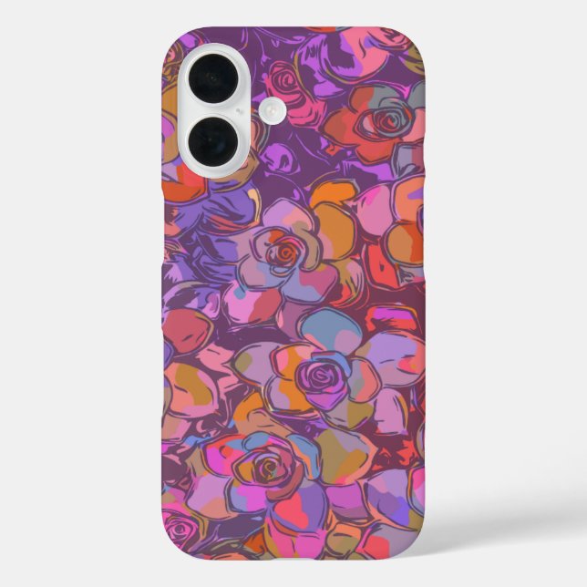 Botanical Flower Illustration Pattern in Purple Case-Mate iPhone Case (Back)