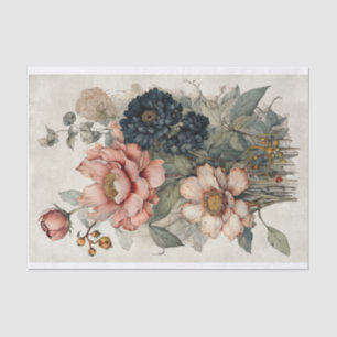 Botanical Flower Illustrations on Parchment No. 4 Tissue Paper