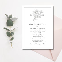 Botanical Flower Monogram Wedding