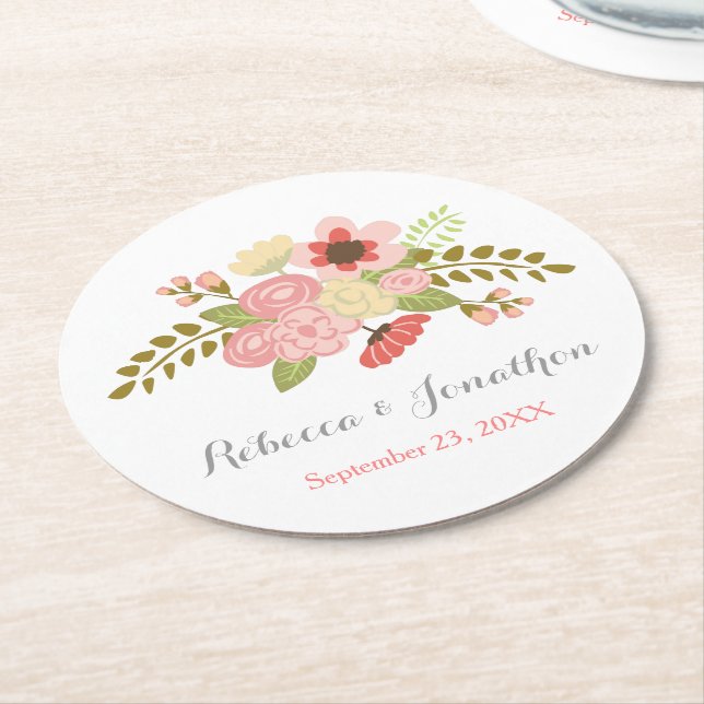 Botanical Flower Paper Coasters (Angled)