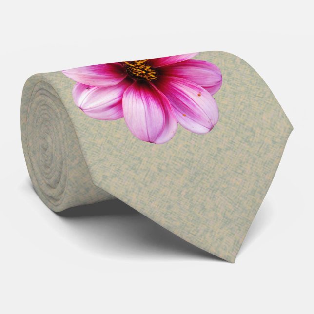 Botanical Flower Pink Dahlia Photo Tie (Rolled)