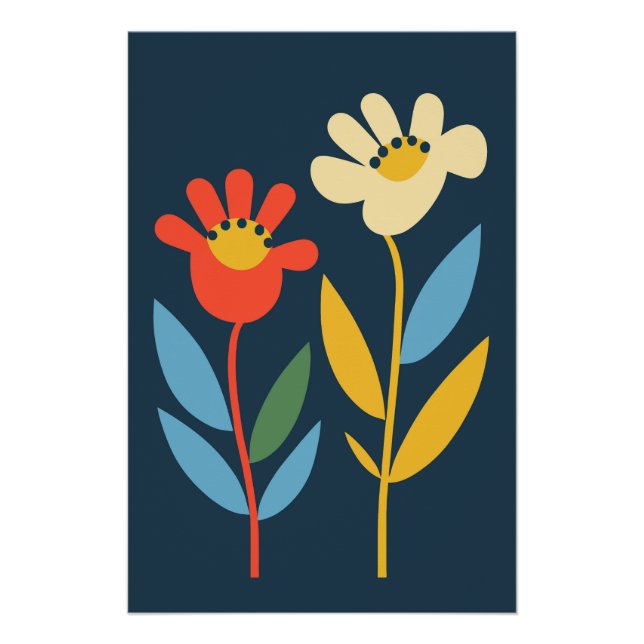 Botanical Flower Poster Floral Wall Art Nature Pos (Front)