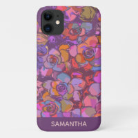 Botanical Flower Purple Floral Art Personalised