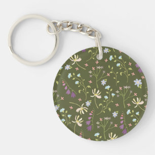 Botanical Flower Spring Floral Acrylic Key Ring