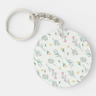  Botanical Flower Spring Floral Acrylic Key Ring