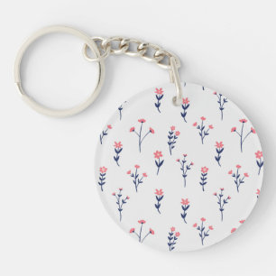Botanical Flower Spring Floral Acrylic Key Ring