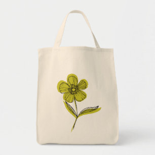 botanical flower tote bag