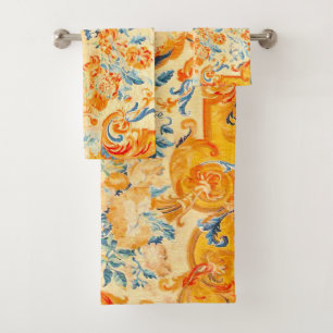 Botanical Flowers and Paisleys  Bath Towel Set