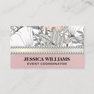 Botanical Flowers Arrangement   Pearls Business Card