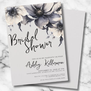 Botanical Flowers Elegant Boho Bridal Shower Invitation