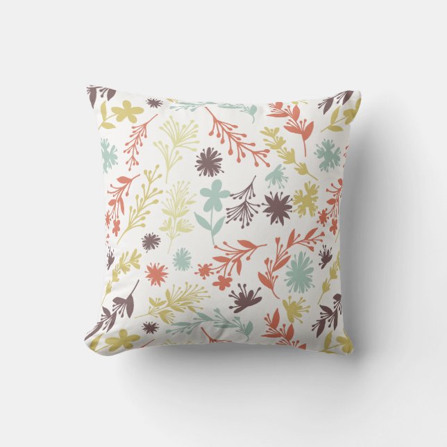 botanical flowers patterned pillow (Front)