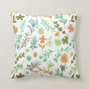 botanical flowers patterned pillow