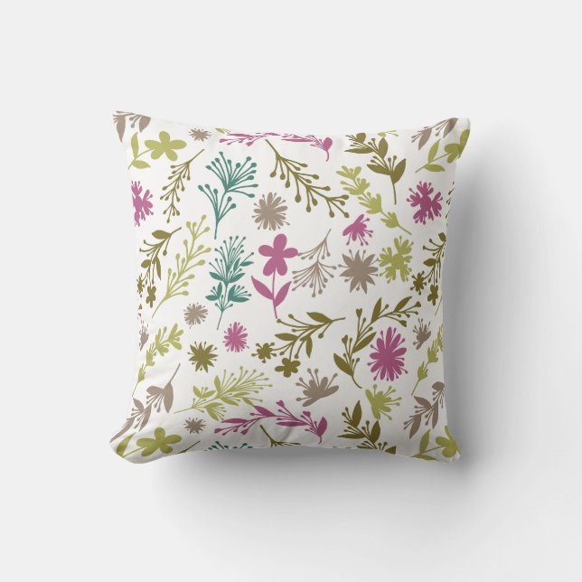 botanical flowers patterned pillow (Front)