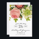 Botanical Flowers Save the Date Announcement<br><div class="desc">Rustic save the date announcement featuring vintage peonies,  roses and other flowers. Perfect for vintage,  bohemian or shabby chic themes weddings. Matching items are available in my store.</div>