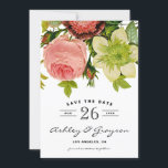Botanical Flowers Save the Date Announcement<br><div class="desc">Rustic save the date announcement featuring vintage peonies,  roses and other flowers. Perfect for vintage,  bohemian or shabby chic themes weddings. Matching items are available in my store.</div>