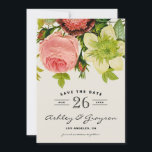 Botanical Flowers Save the Date Announcement II<br><div class="desc">Rustic save the date announcement featuring vintage peonies,  roses and other flowers. Perfect for vintage,  bohemian or shabby chic themes weddings. Matching items are available in my store.</div>