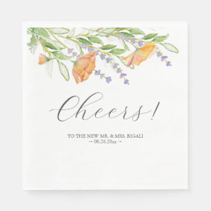 Botanical Flowers Wedding Napkins