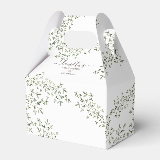 Botanical Foliage Bridal Shower Favour Box (Front Side)