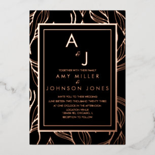 Botanical Foliage Leaf Bordered Wedding Pressed   